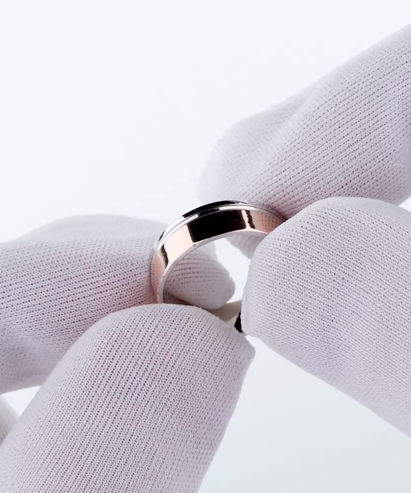 Vestuvinis sidabrinis žiedas su aukso plokštele  - Goldinga