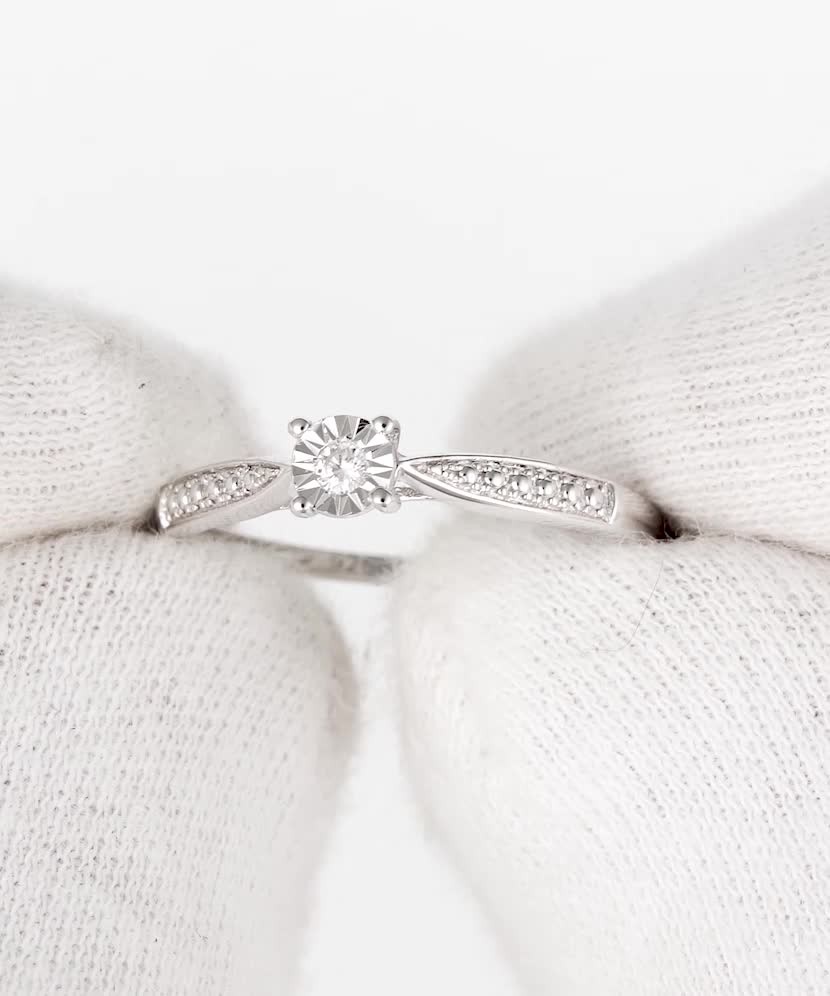 Sidabrinis žiedas su deimantu  - Goldinga