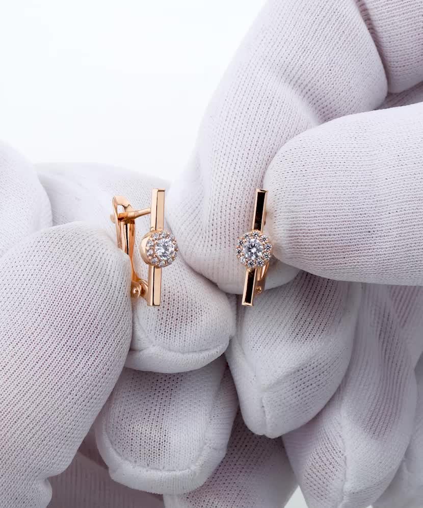 Auksiniai auskarai su cirkoniais - Auksiniai auskarai - Goldinga