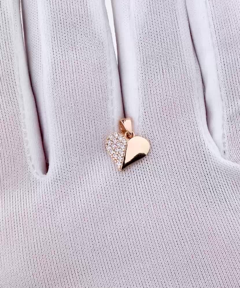 Auksinis pakabukas su cirkoniais "Širdelė" - Auksiniai pakabukai - Goldinga