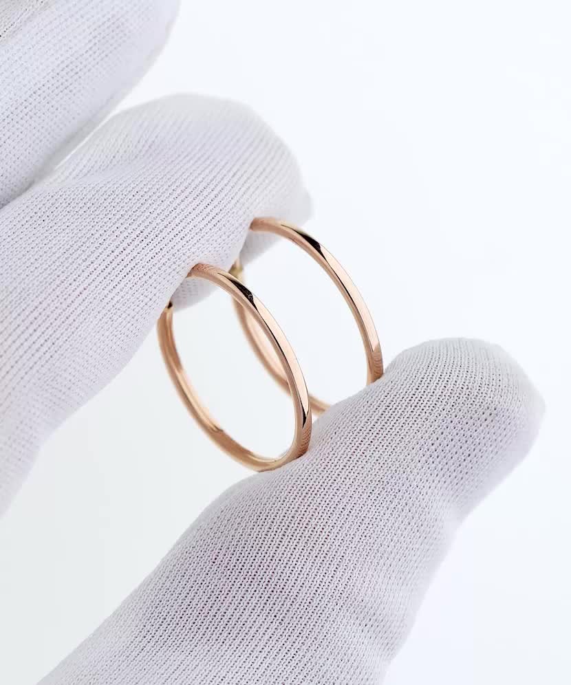 Auksiniai auskarai rinkutės 23mm - Auksiniai auskarai - Goldinga