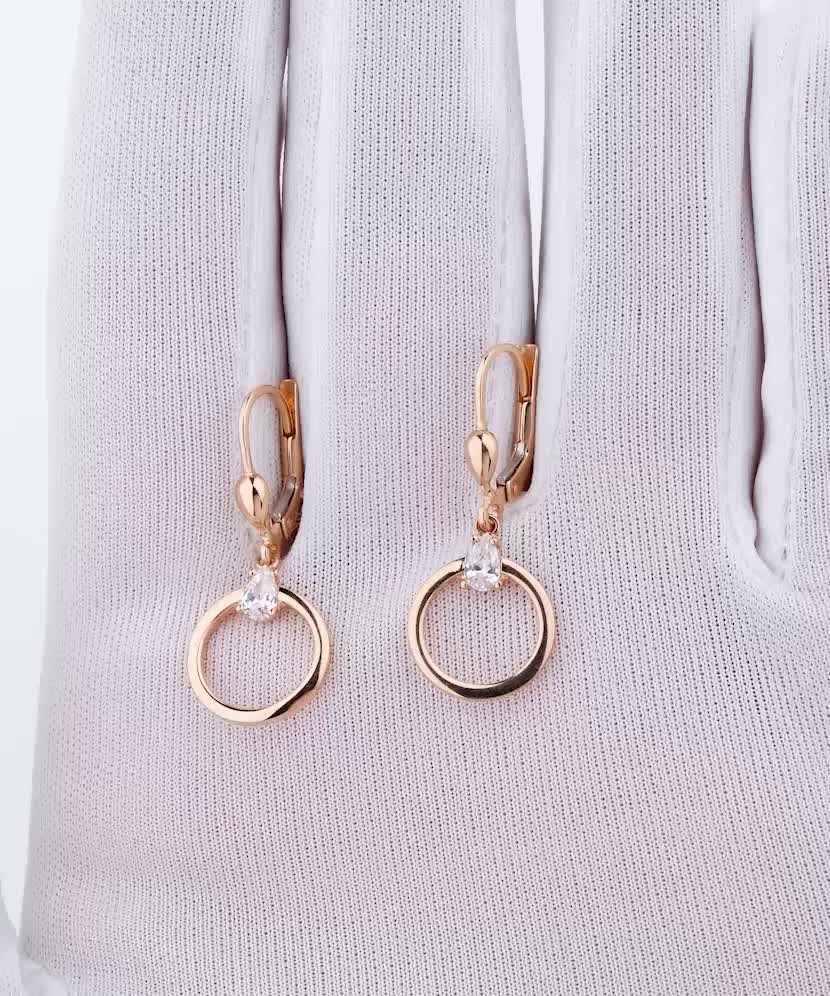 Auksiniai auskarai su cirkoniais - Auksiniai auskarai - Goldinga