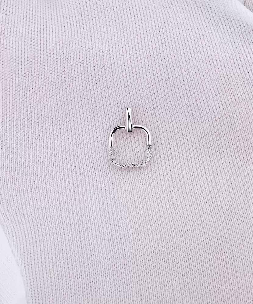 Balto aukso pakabukas su deimantais - Pakabukai su brangakmeniais - Goldinga