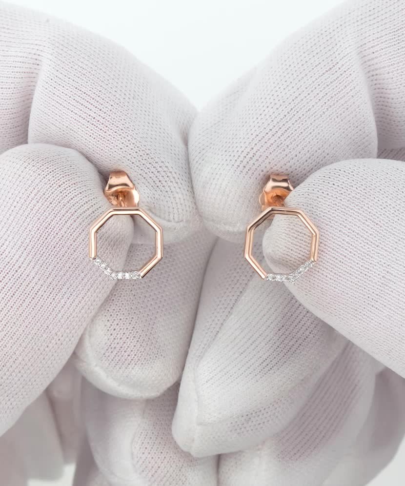 Auksiniai auskarai su deimantais - Auksiniai Auskarai su brangakmeniais - Goldinga