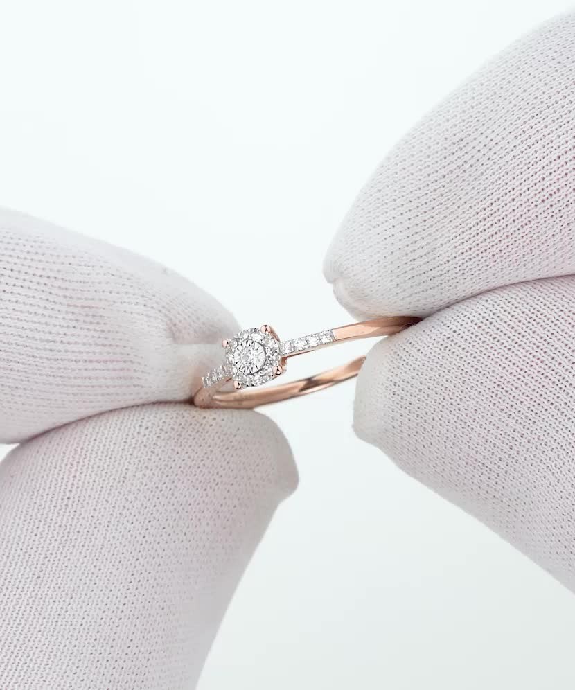 Auksinis žiedas su deimantais - Auksiniai Žiedai su brangakmeniais - Goldinga